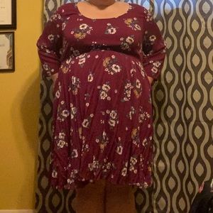 3/4 length sleeve empire waist dress w pockets.